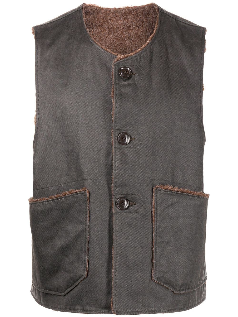 Over contrast-trimmed gilet - 1