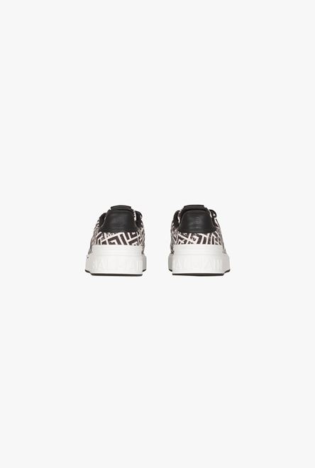 White and black monogram canvas B-Court sneakers - 3