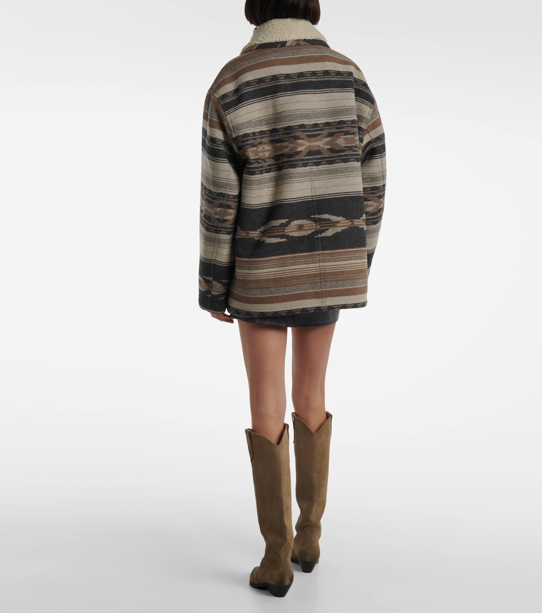 Dorcas faux shearling-trimmed peacoat - 3