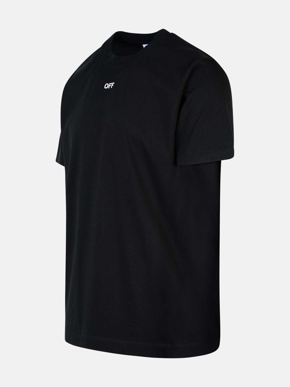 'STITCH ARROW' BLACK COTTON T-SHIRT - 2
