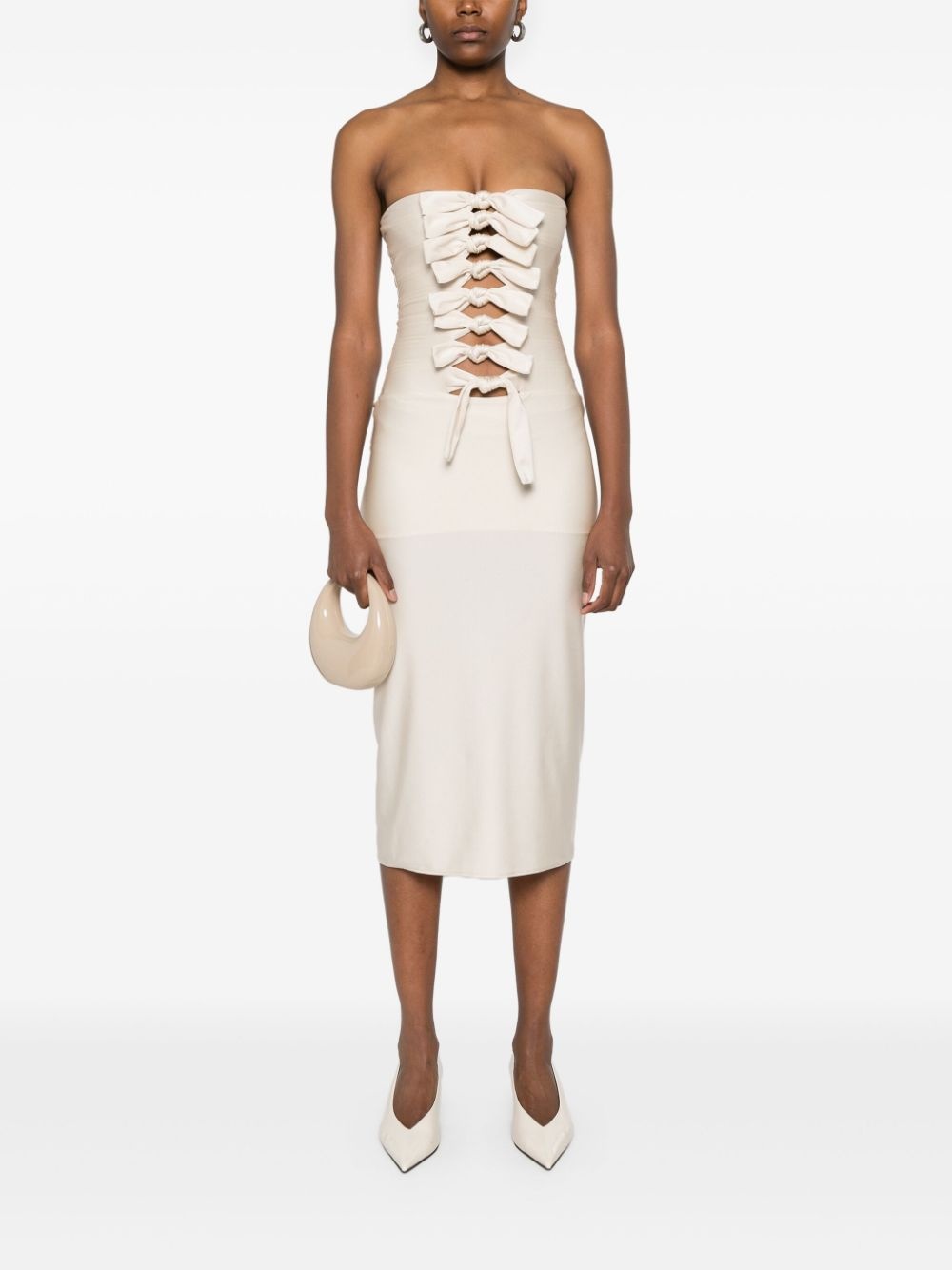 jersey knot-detail midi dress - 2