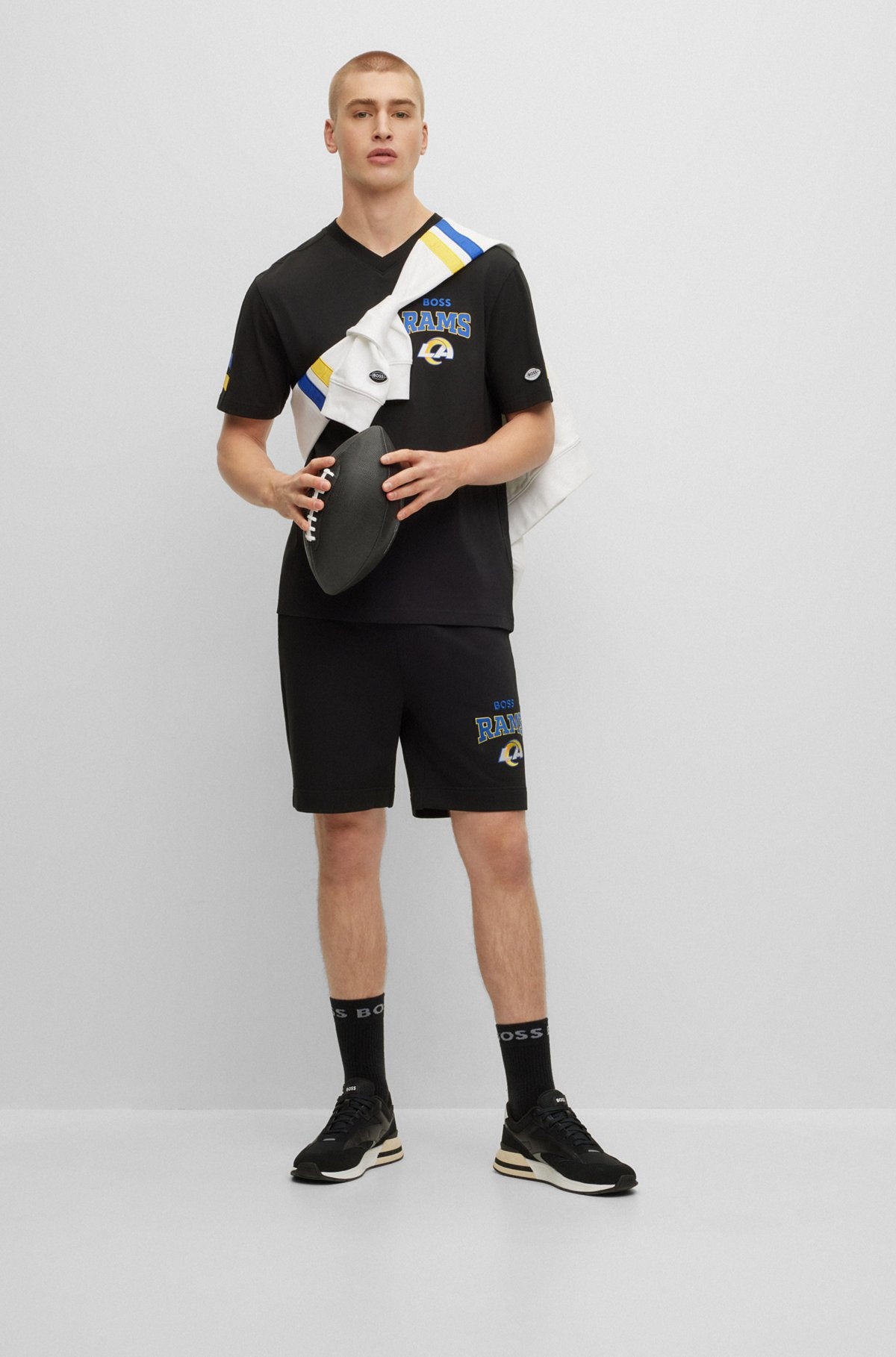 BOSS X NFL COTTON-TERRY SHORTS WITH COLLABORATIVE BRANDING - 4