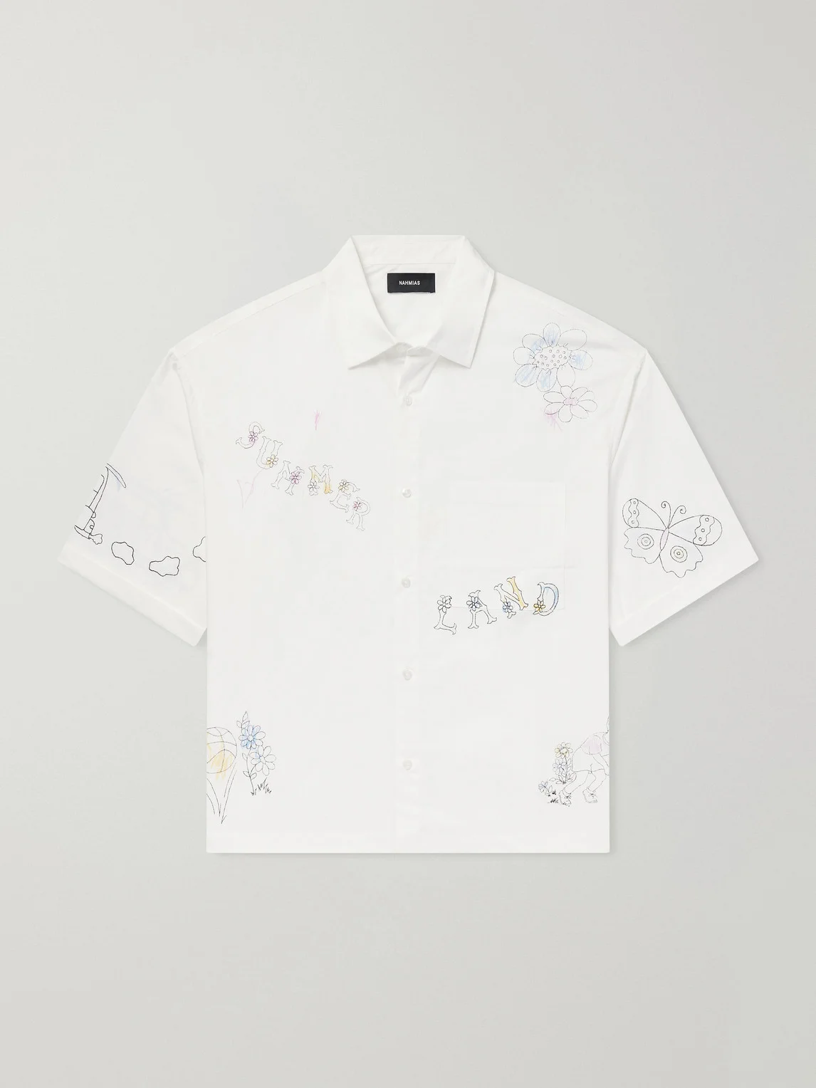 Scribble Cotton-Blend Poplin Shirt - 1