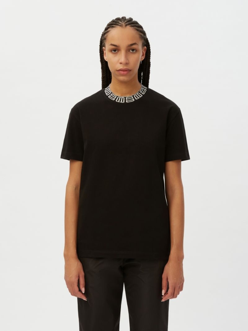 MONOGRAM RIB COLLAR T-SHIRT - 3