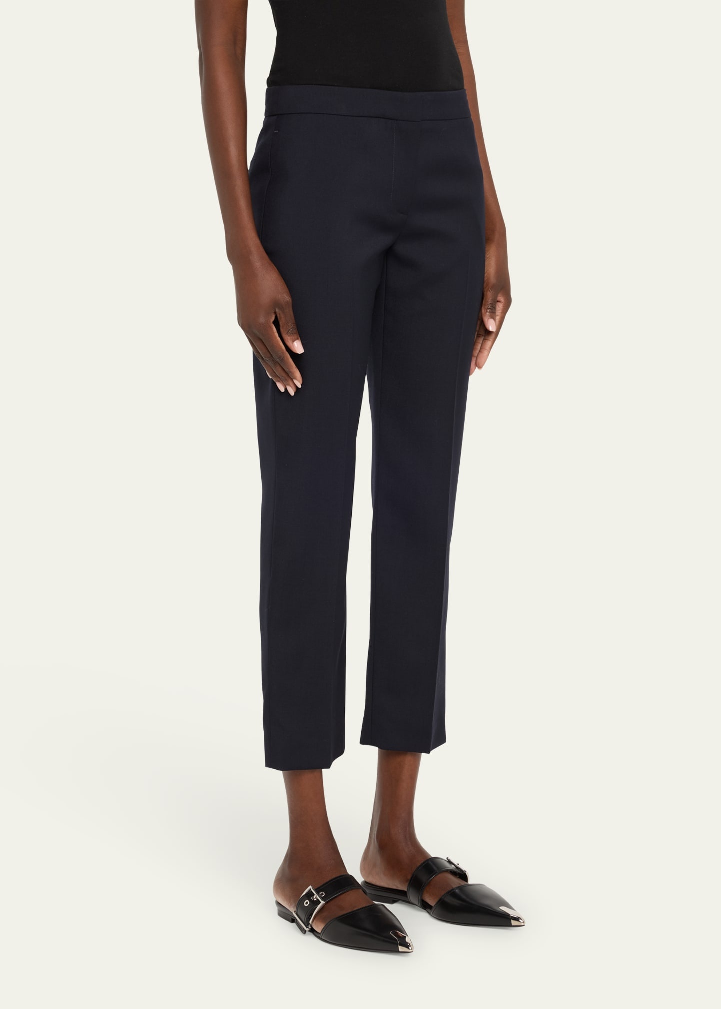 Mid-Rise Straight-Leg Crop Trousers - 4