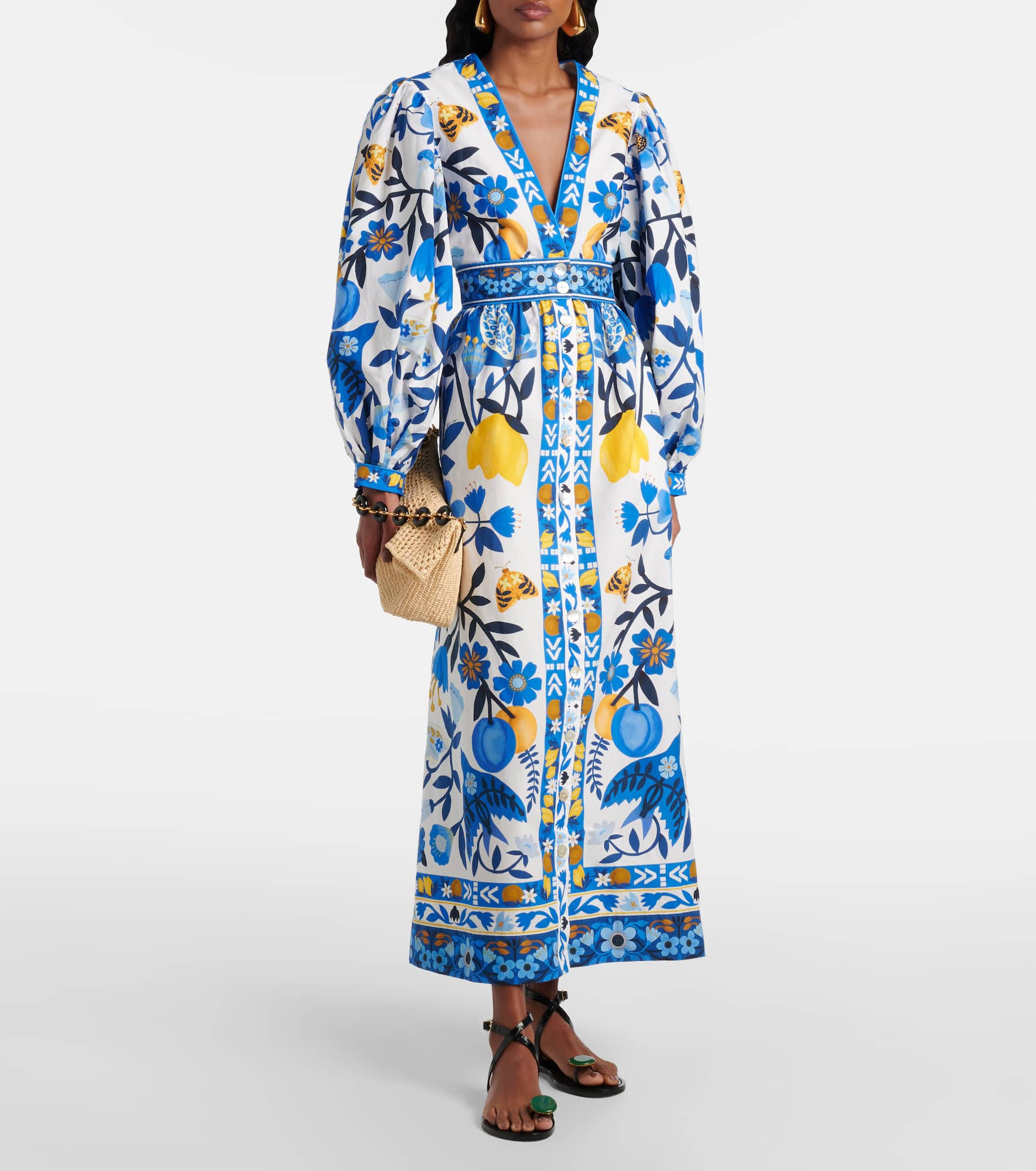 Floral cotton maxi dress - 2