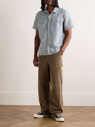 RRL by Ralph Lauren Convertible-Collar Checked Cotton and Linen-Blend Shirt outlook