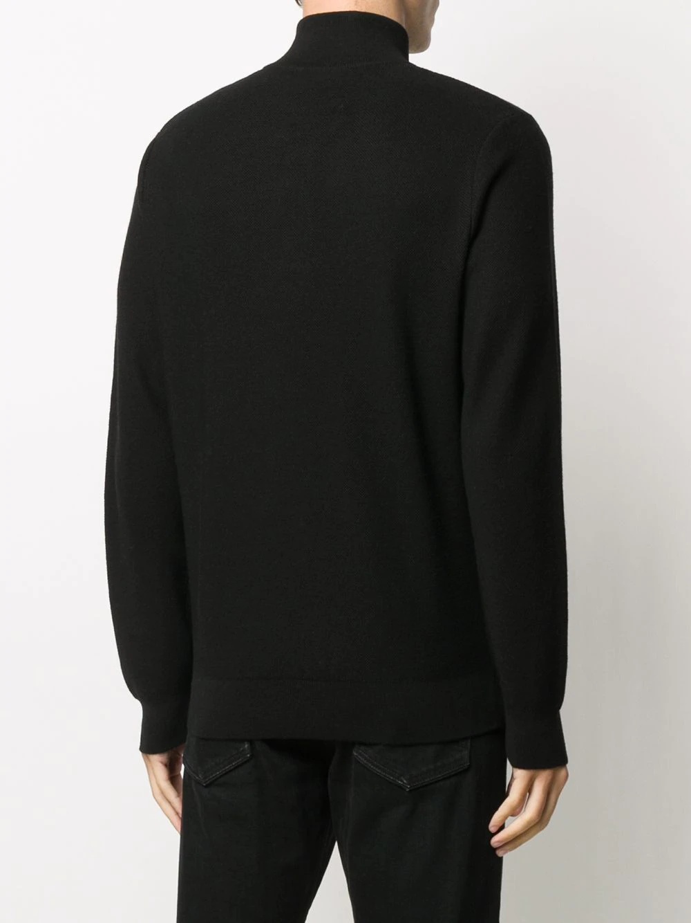 zipped up ribbed knit jumper - 4