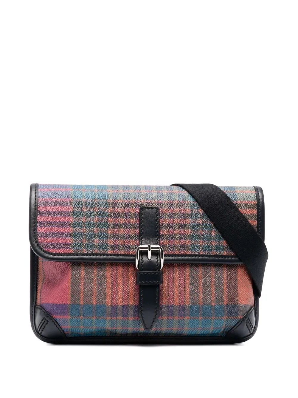 tartan-check shoulder bag - 1