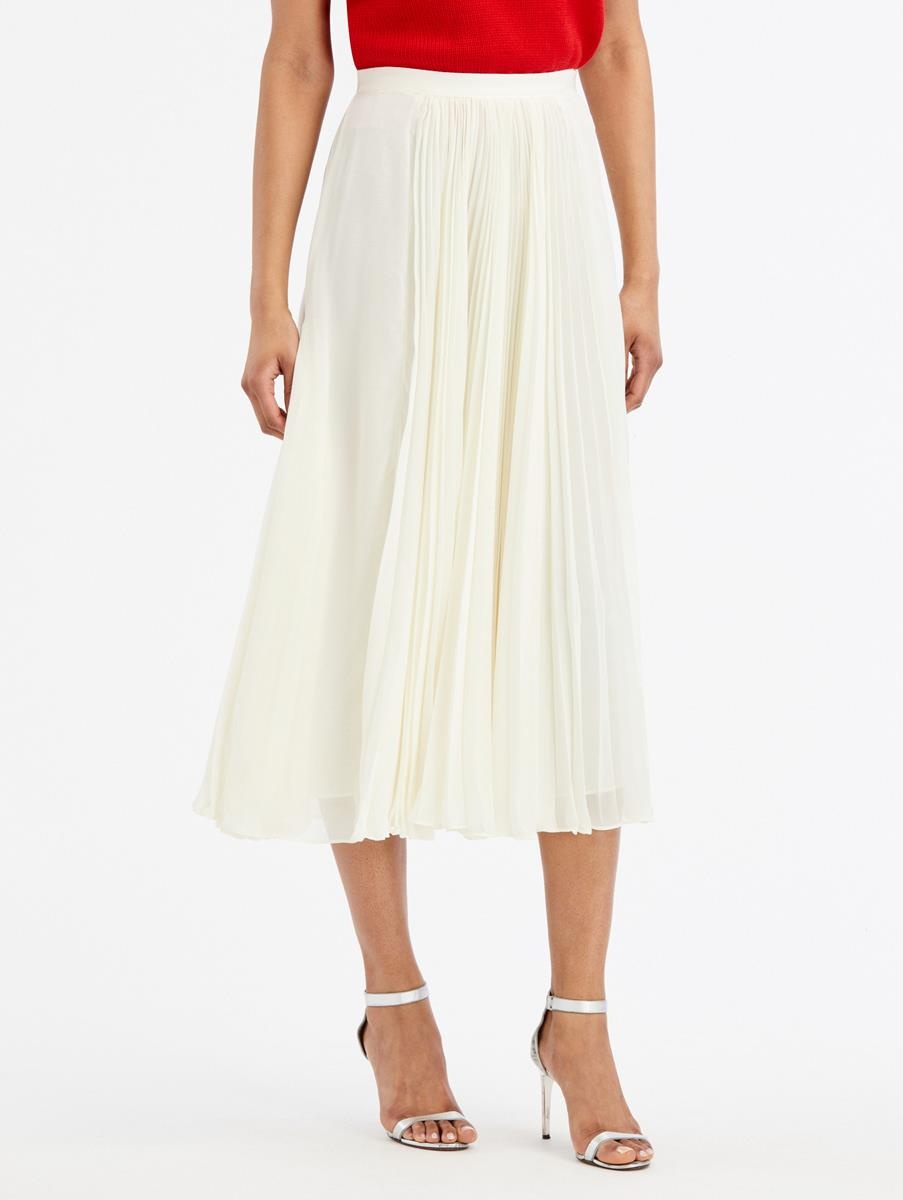 PLEATED SILK MIDI SKIRT - 2