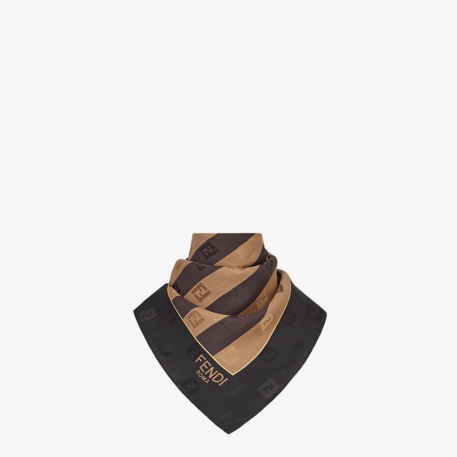 Brown silk foulard - 2