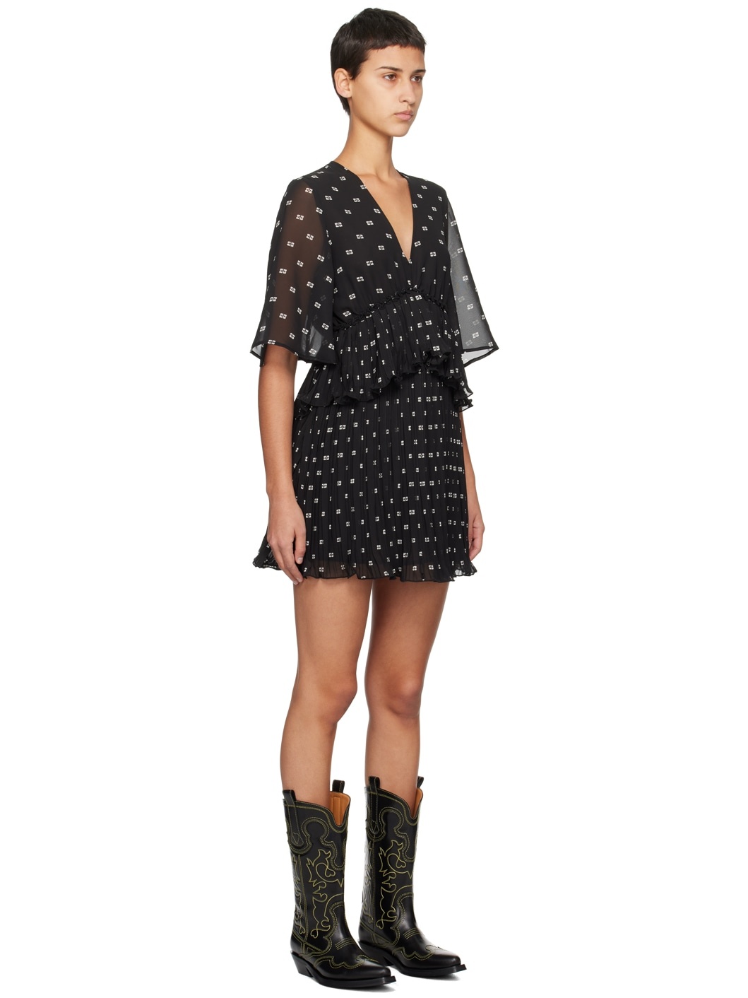 Black Pleated Minidress - 2