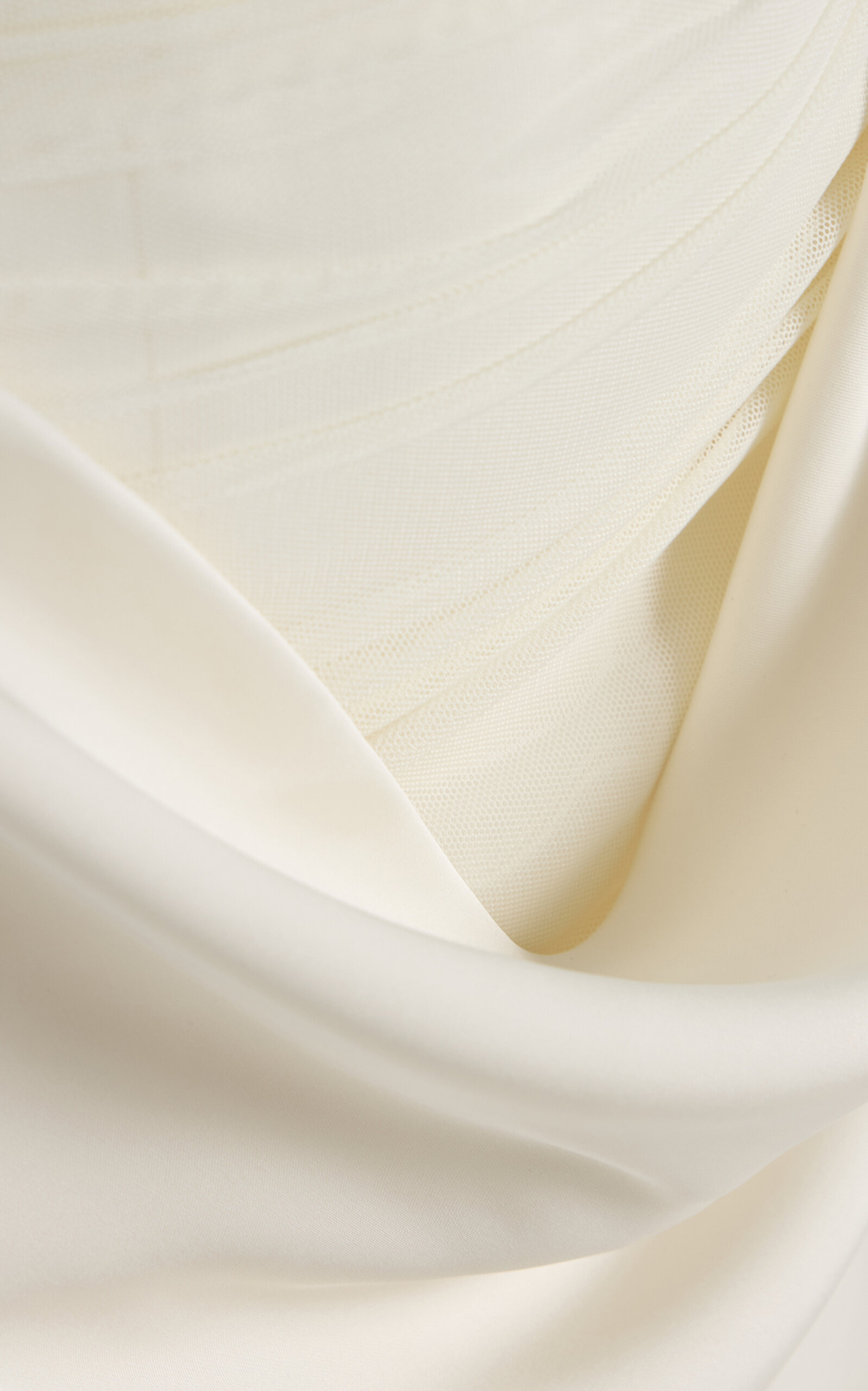 Ruched Tulle and Satin Maxi Dress white - 5
