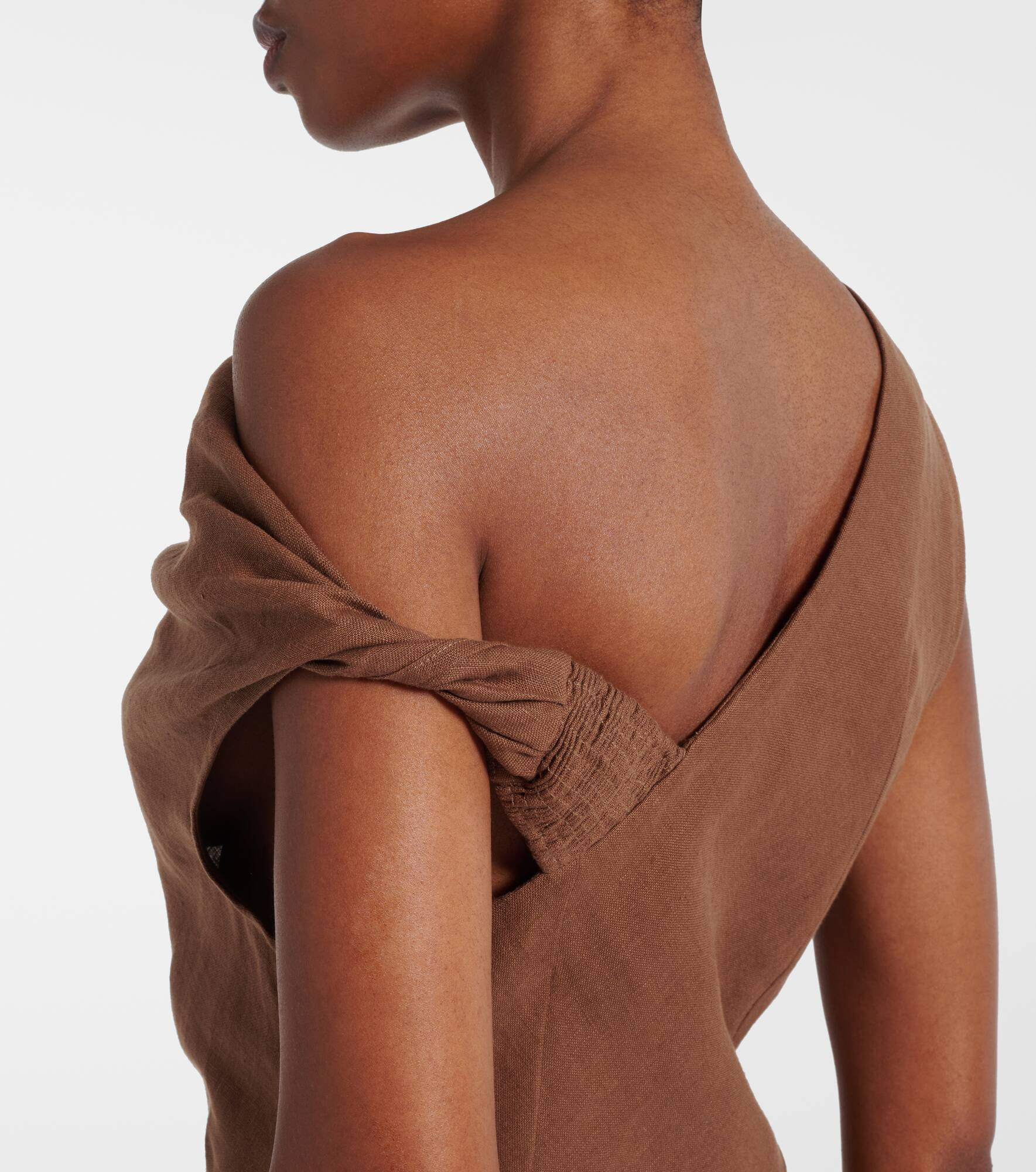 Suis asymmetric linen maxi dress - 6
