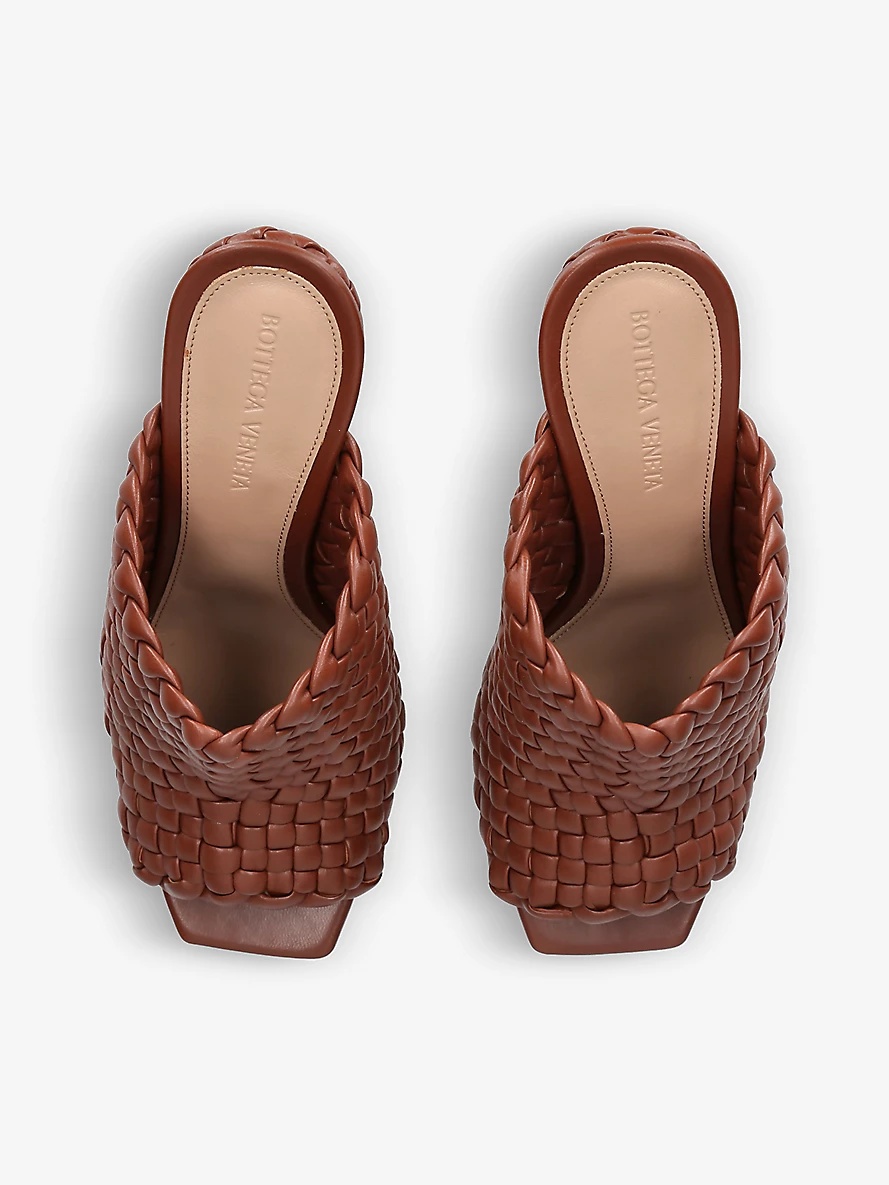 Canalazzo Intrecciato-weave leather heeled mules - 2