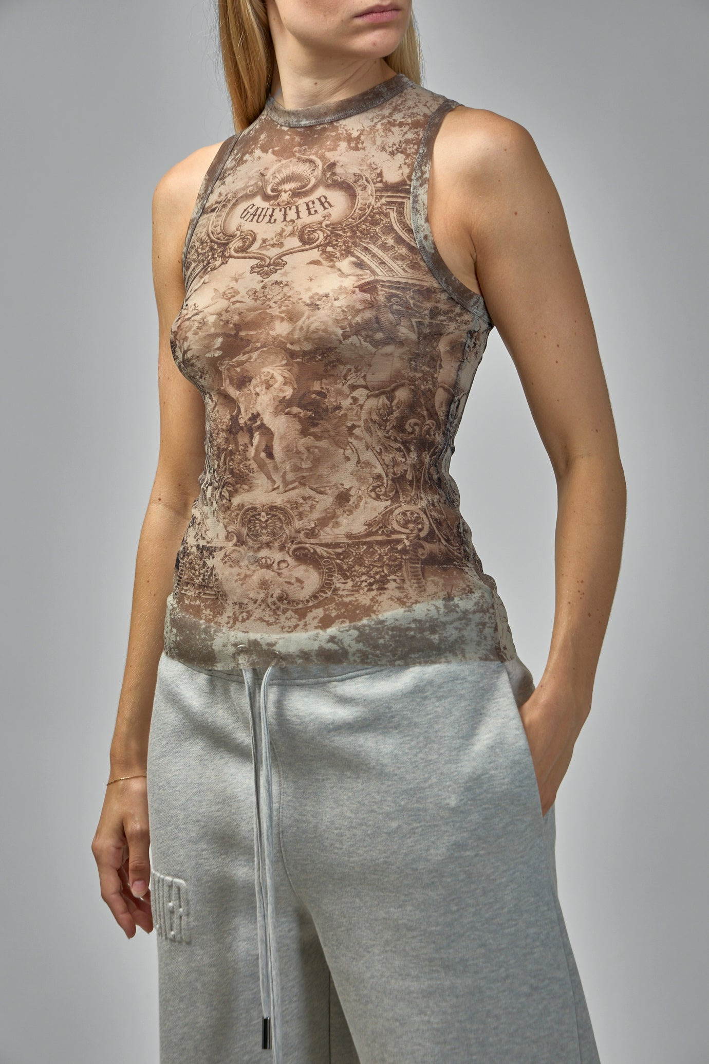 Mesh Printed Médaillon Tank Top - 4