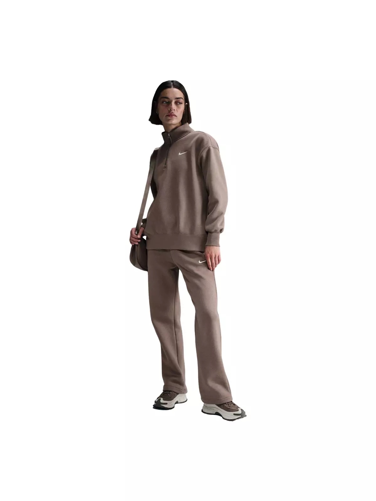 Women's Sportswear Phoenix Fleece Oversized 1/4 Zip Sweatshirt - Brown - 4