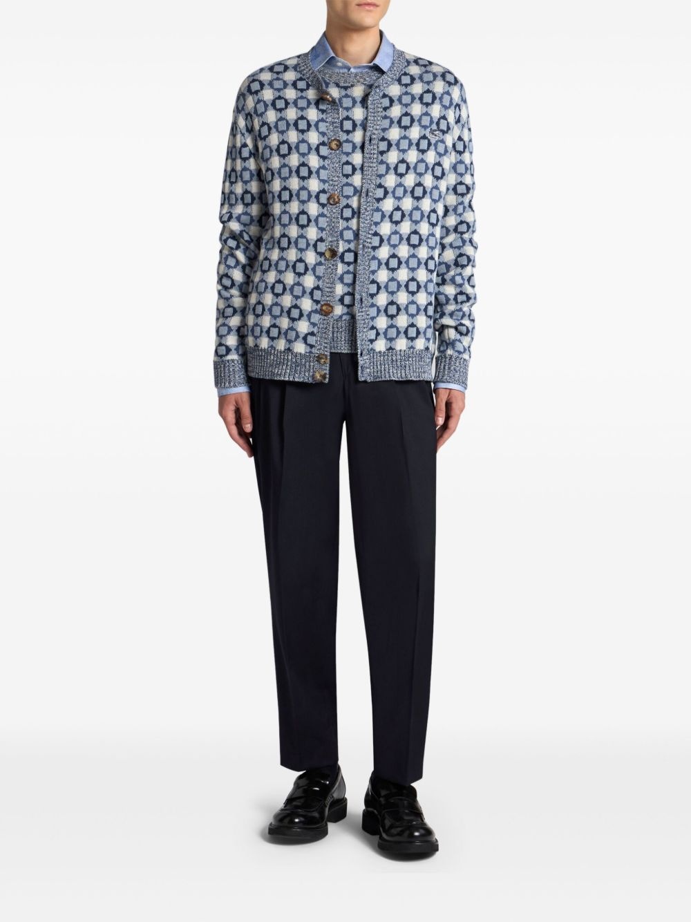 patterned-jacquard cardigan - 2