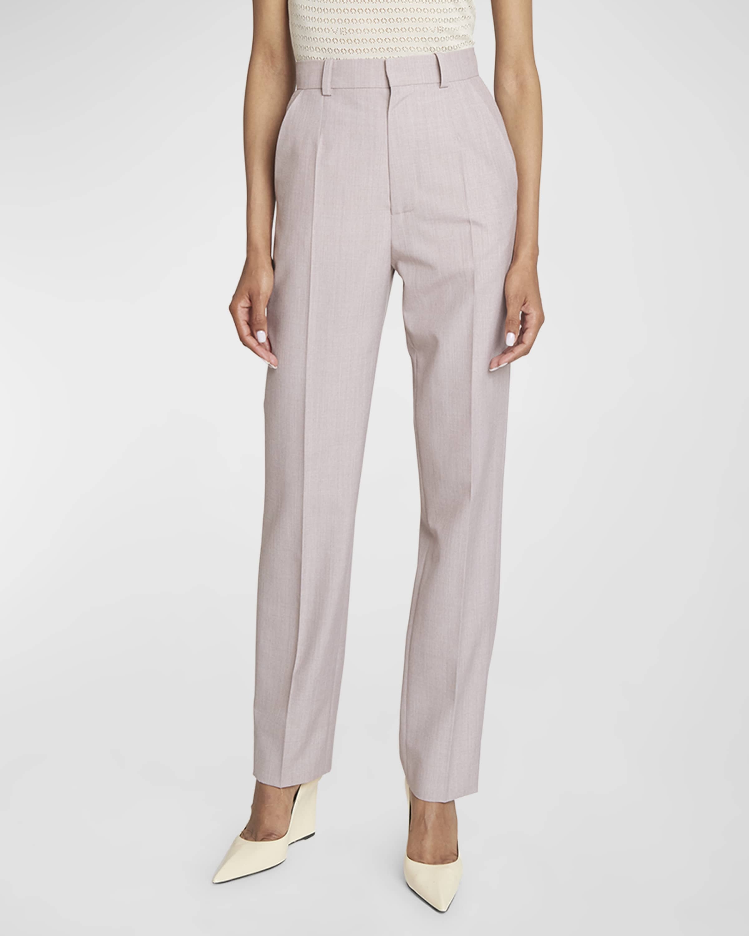 Wool-Blend High Waisted Trousers - 2