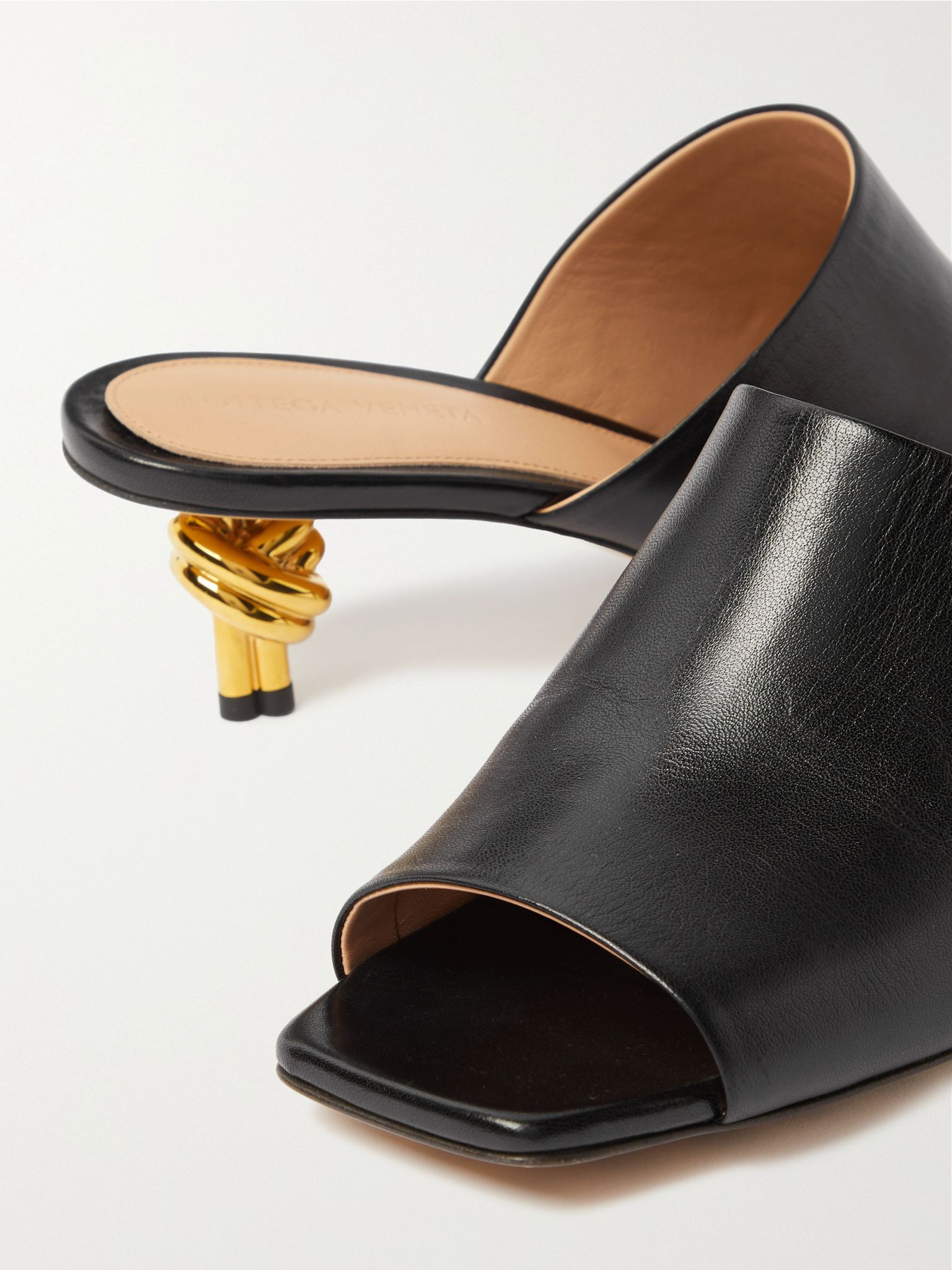 Knot leather mules Black - 4