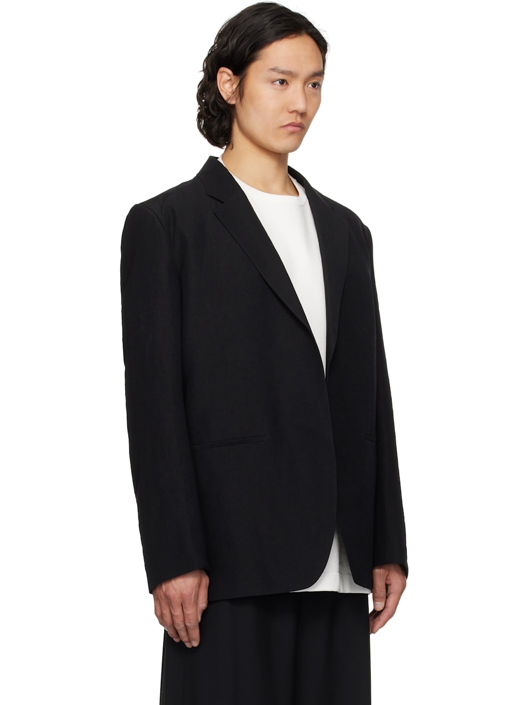 Black Buttonless Blazer - 2