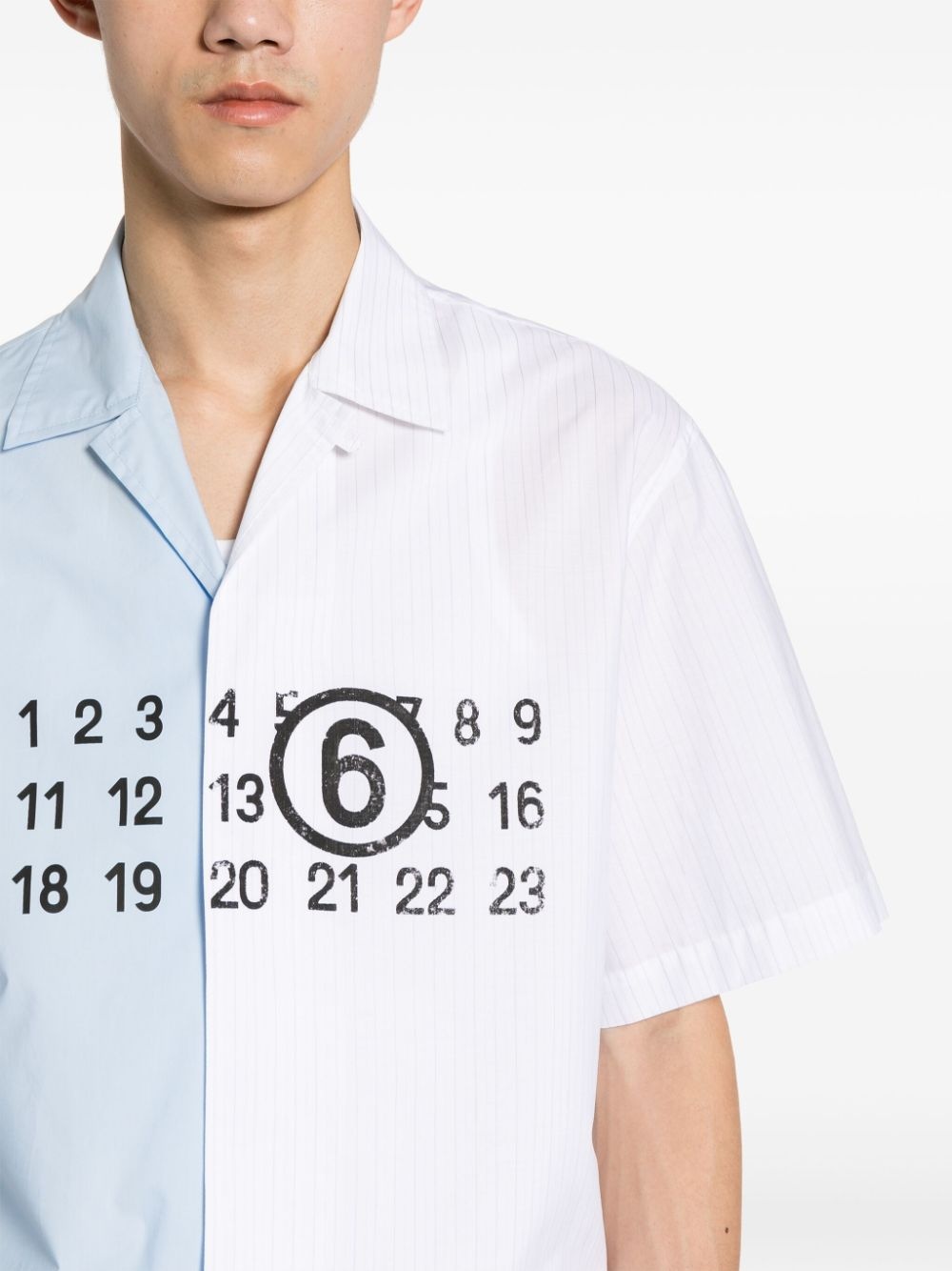 panelled-design cotton shirt - 5