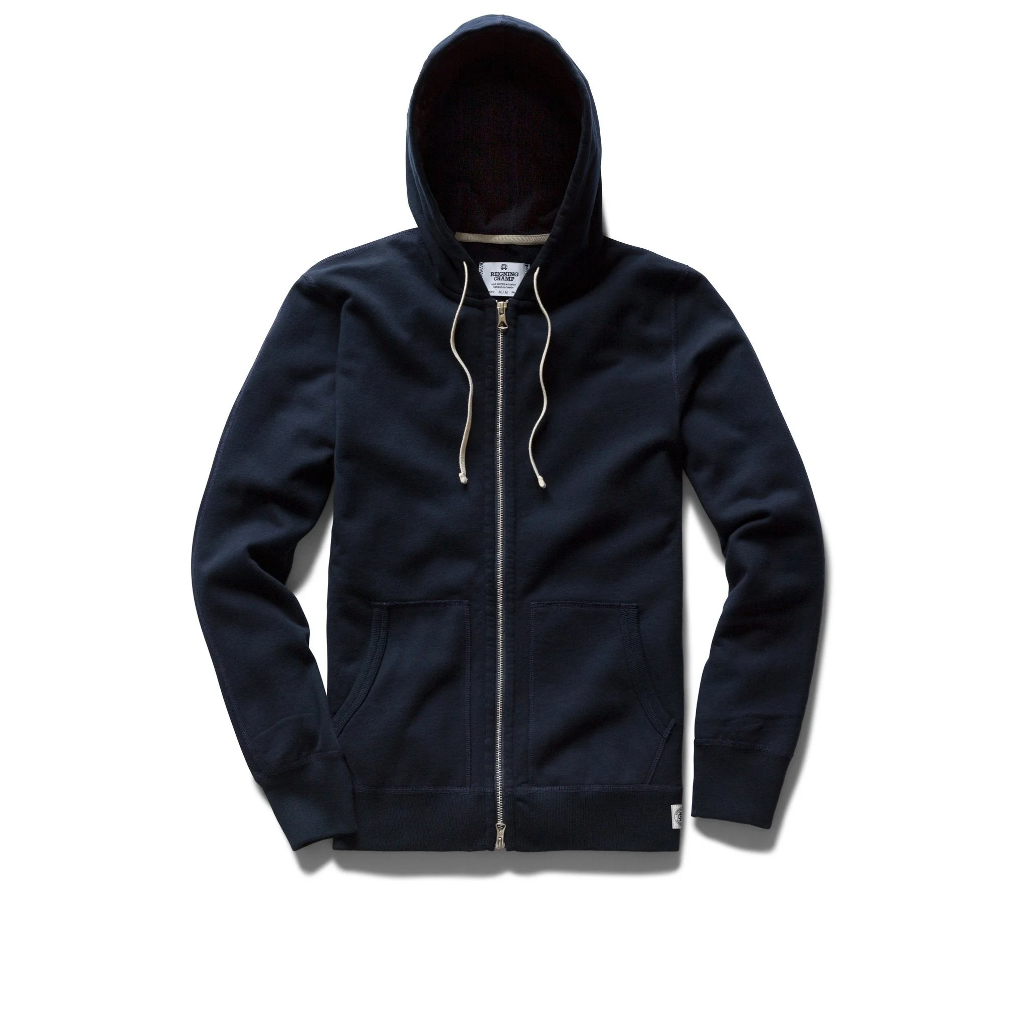 Midweight Terry Zip Hoodie Navy - 1