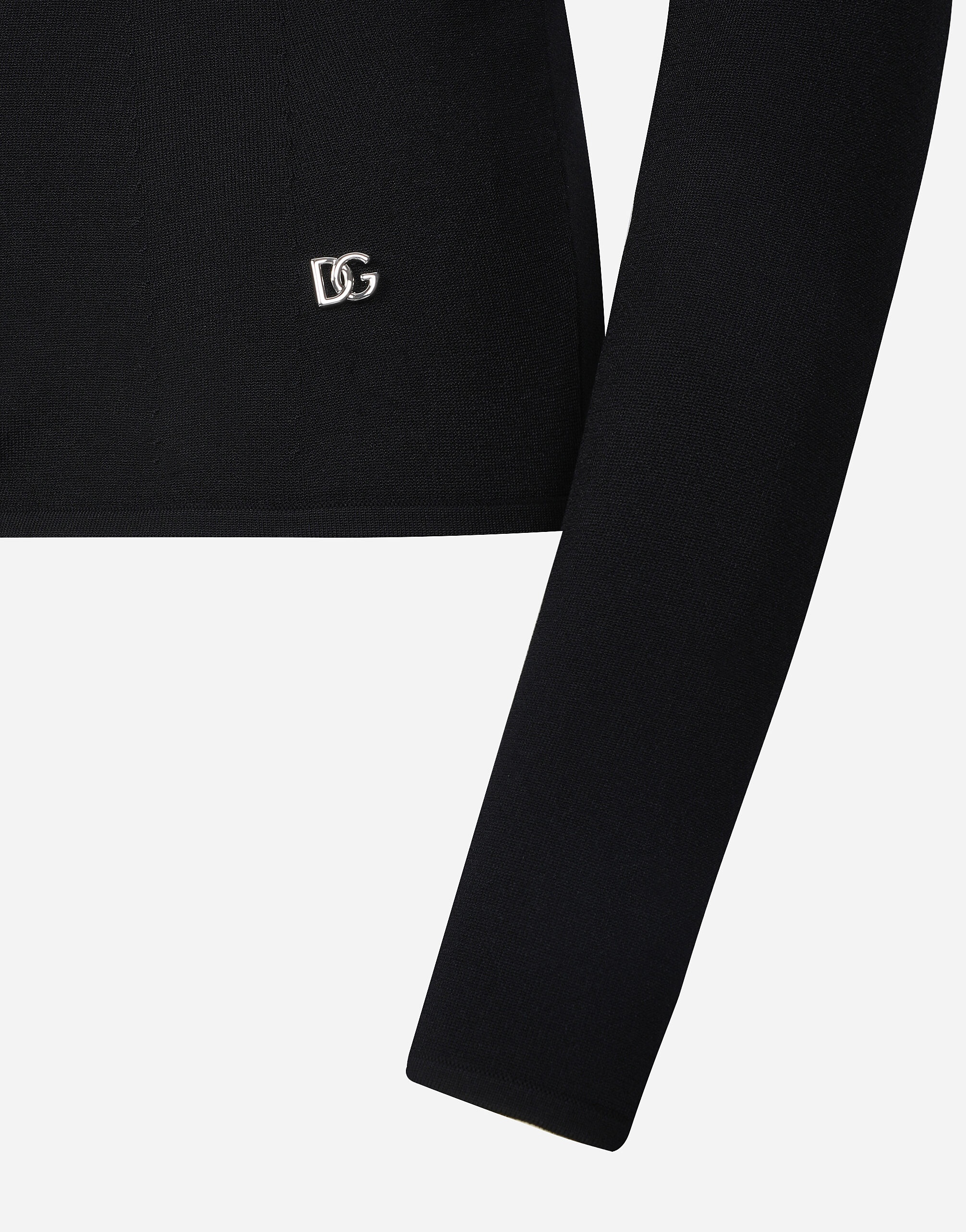 Short stretch viscose knit jacket with DG logo - 6