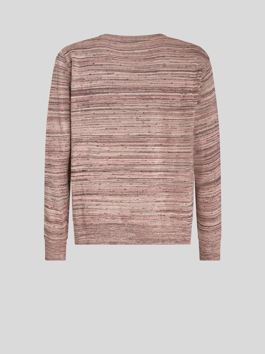 STRIPED SILK AND COTTON SWEATER - 6