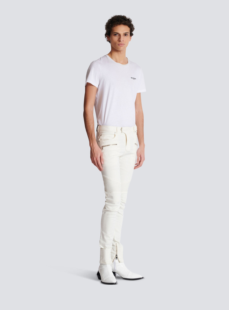 Biker jeans in white denim 3