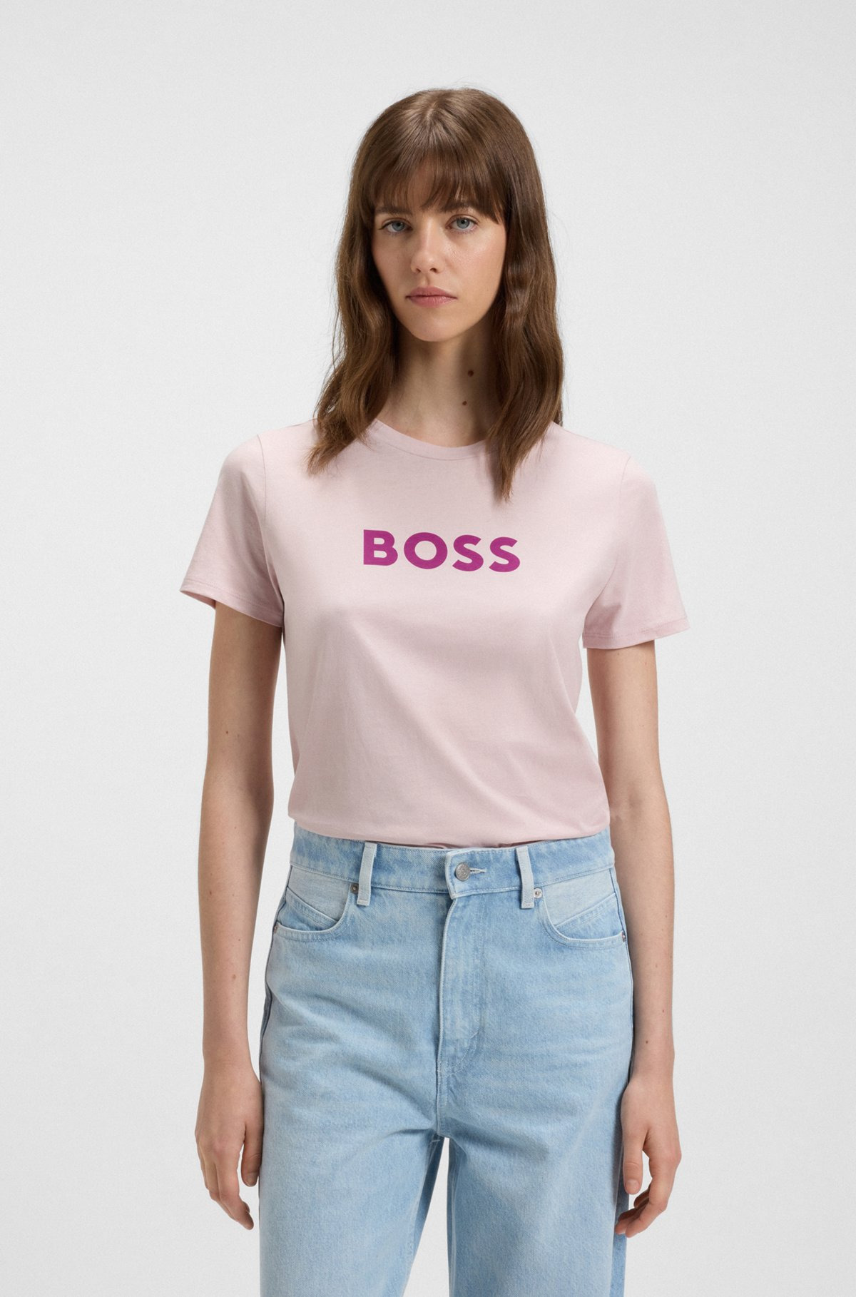 COTTON T-SHIRT WITH CONTRAST LOGO STRIPE - 2