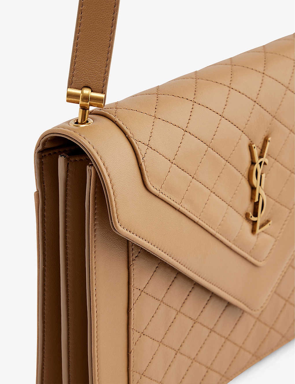 Gaby Quilted Leather Shoulder Bag in Brown - Saint Laurent