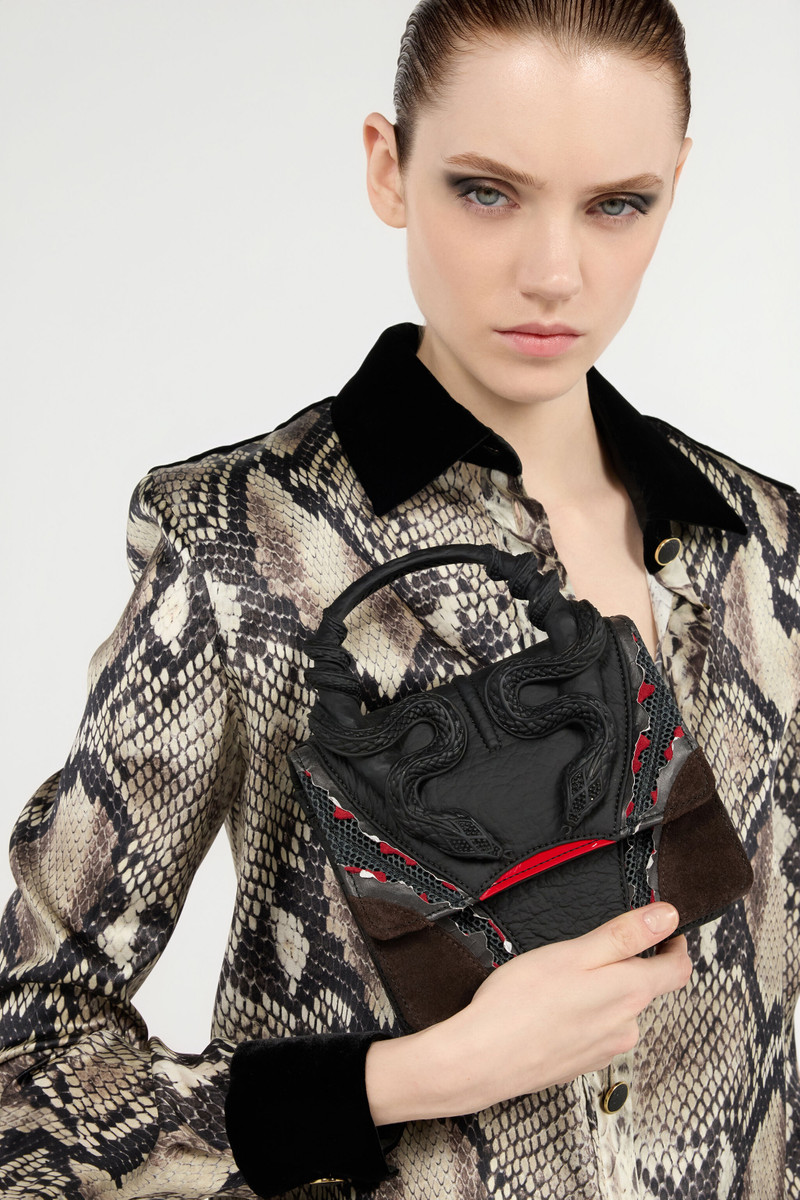 Roberto Cavalli Red And Black Bag With Snakes outlook