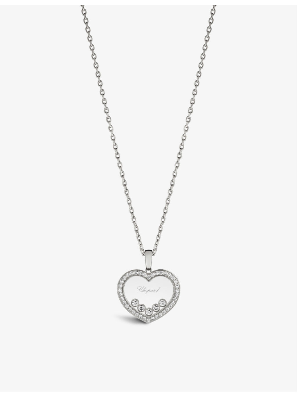 Happy Diamonds 18ct white-gold and 0.73ct round-cut diamond pendant necklace - 4