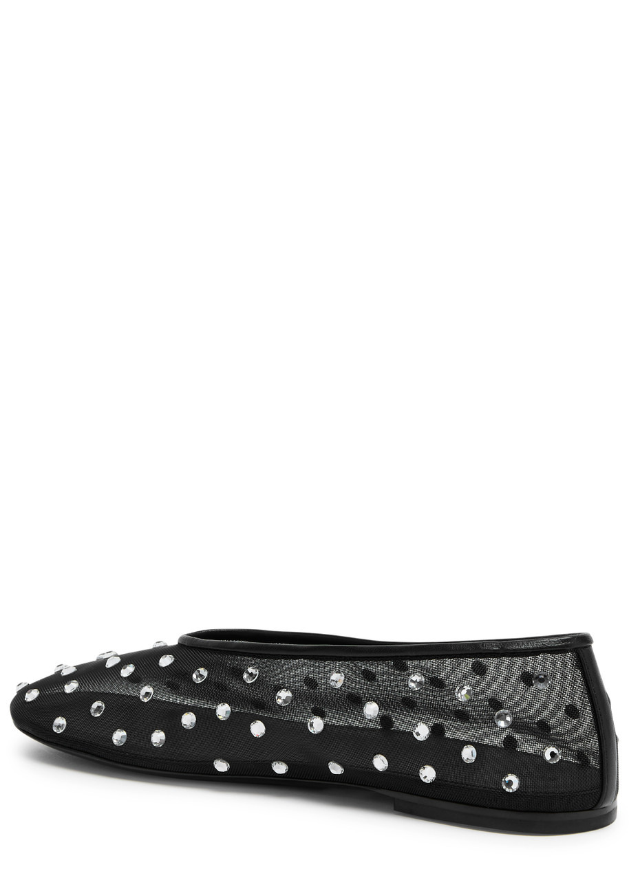 Marcy crystal-embellished mesh ballet flats - 2