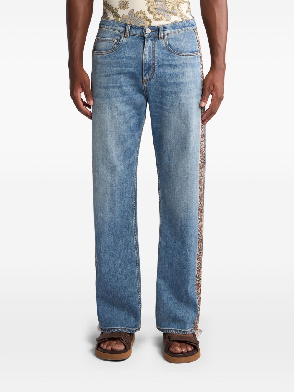 panelled jeans - 3