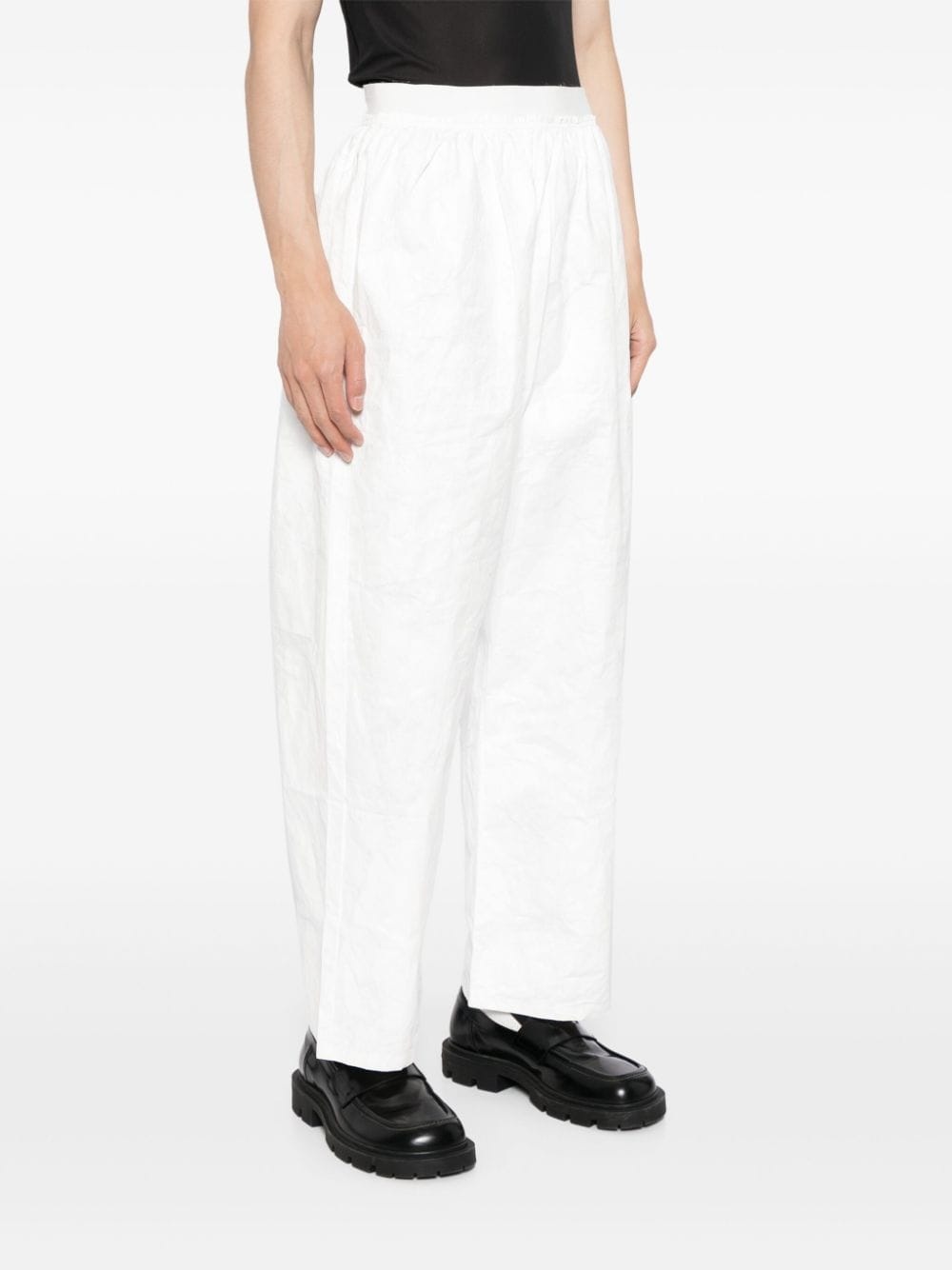 crinkled wide-leg trousers - 3