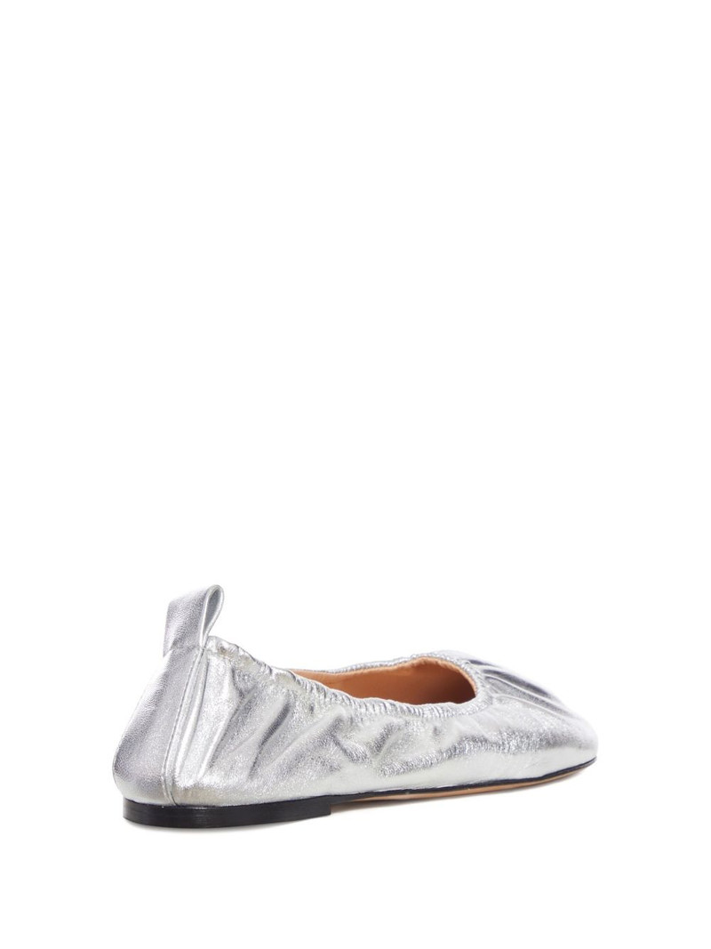 Obliqua metallic-effect ballet flats 3