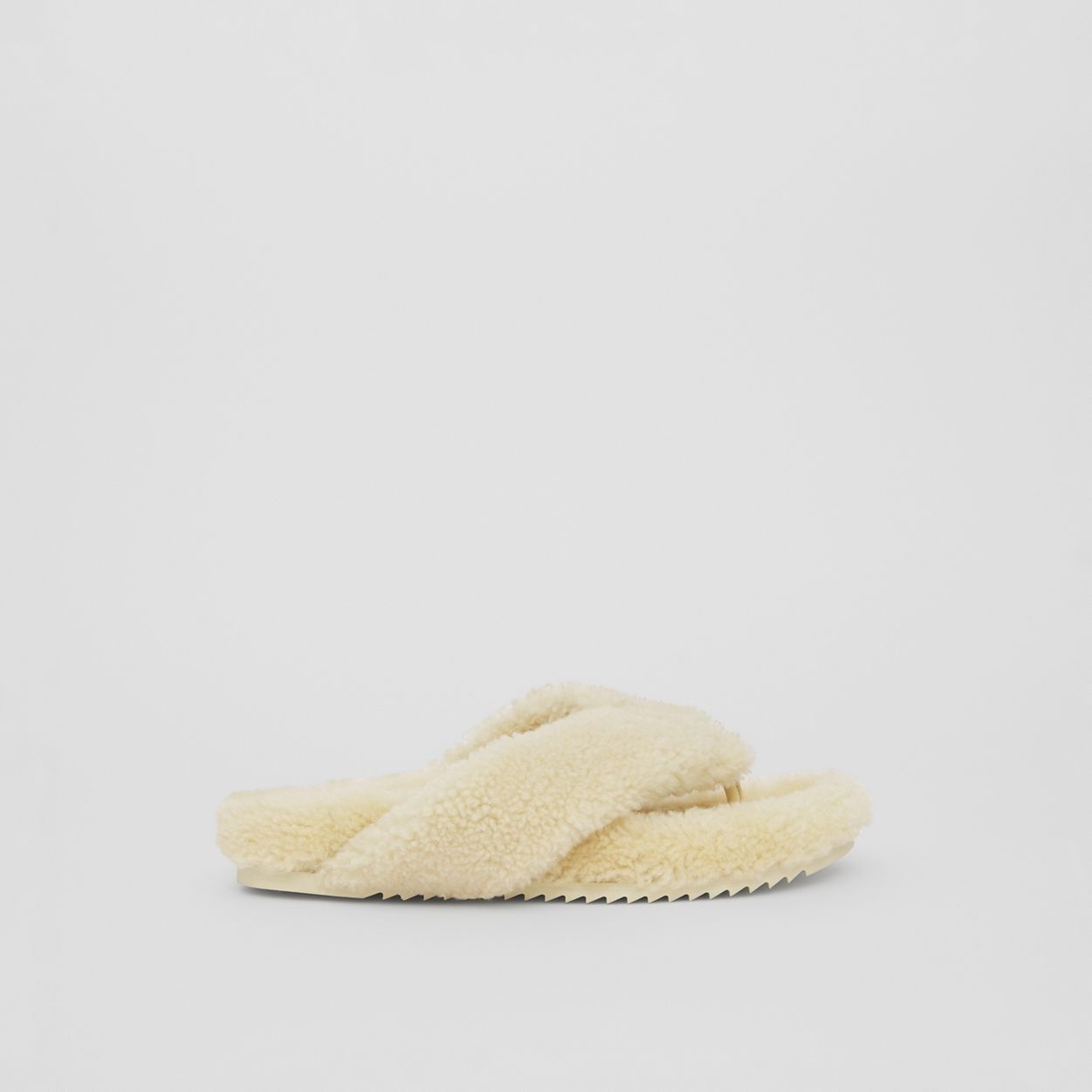 Logo Detail Shearling Sandals - 1