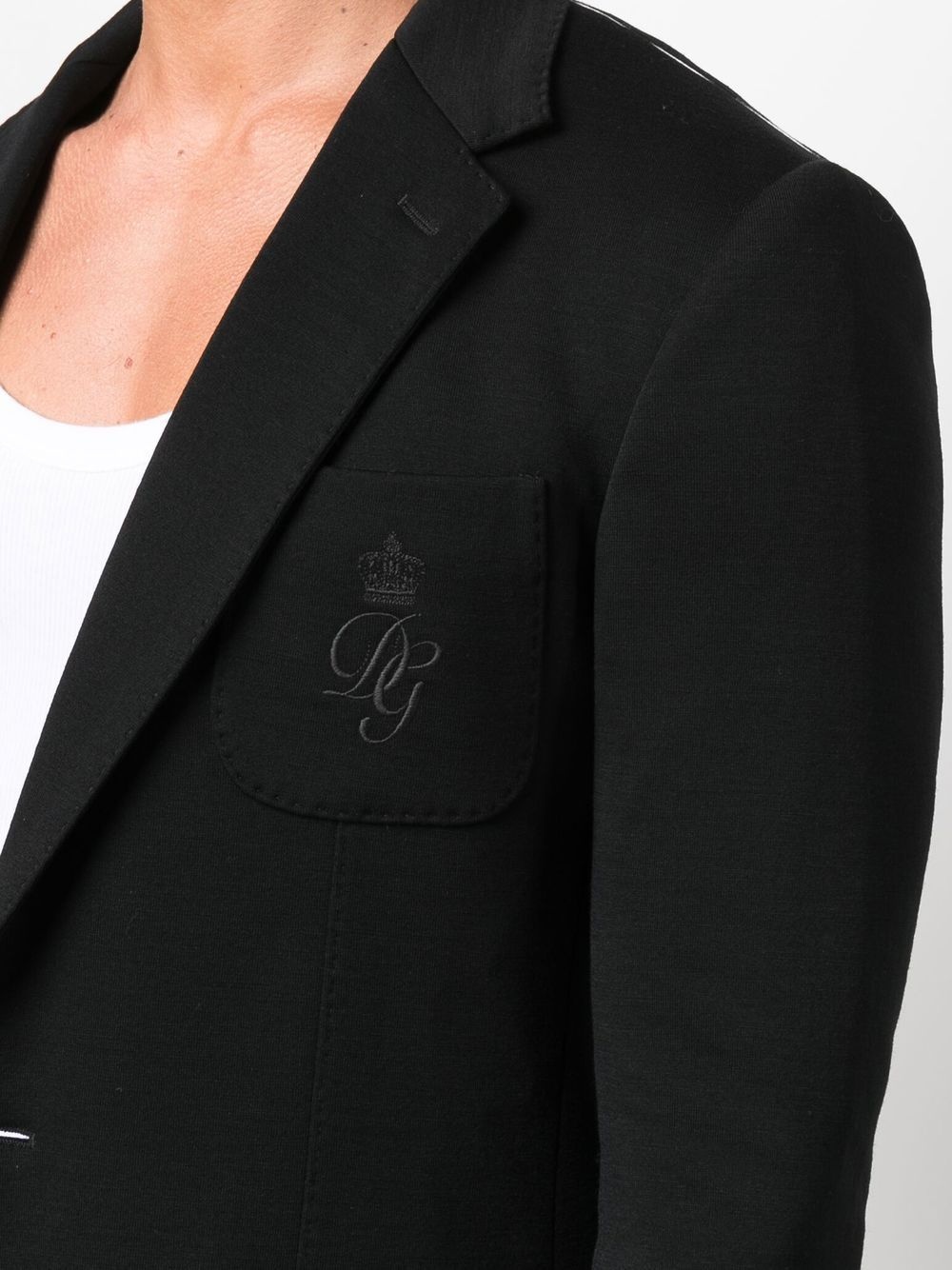 embroidered logo blazer - 5