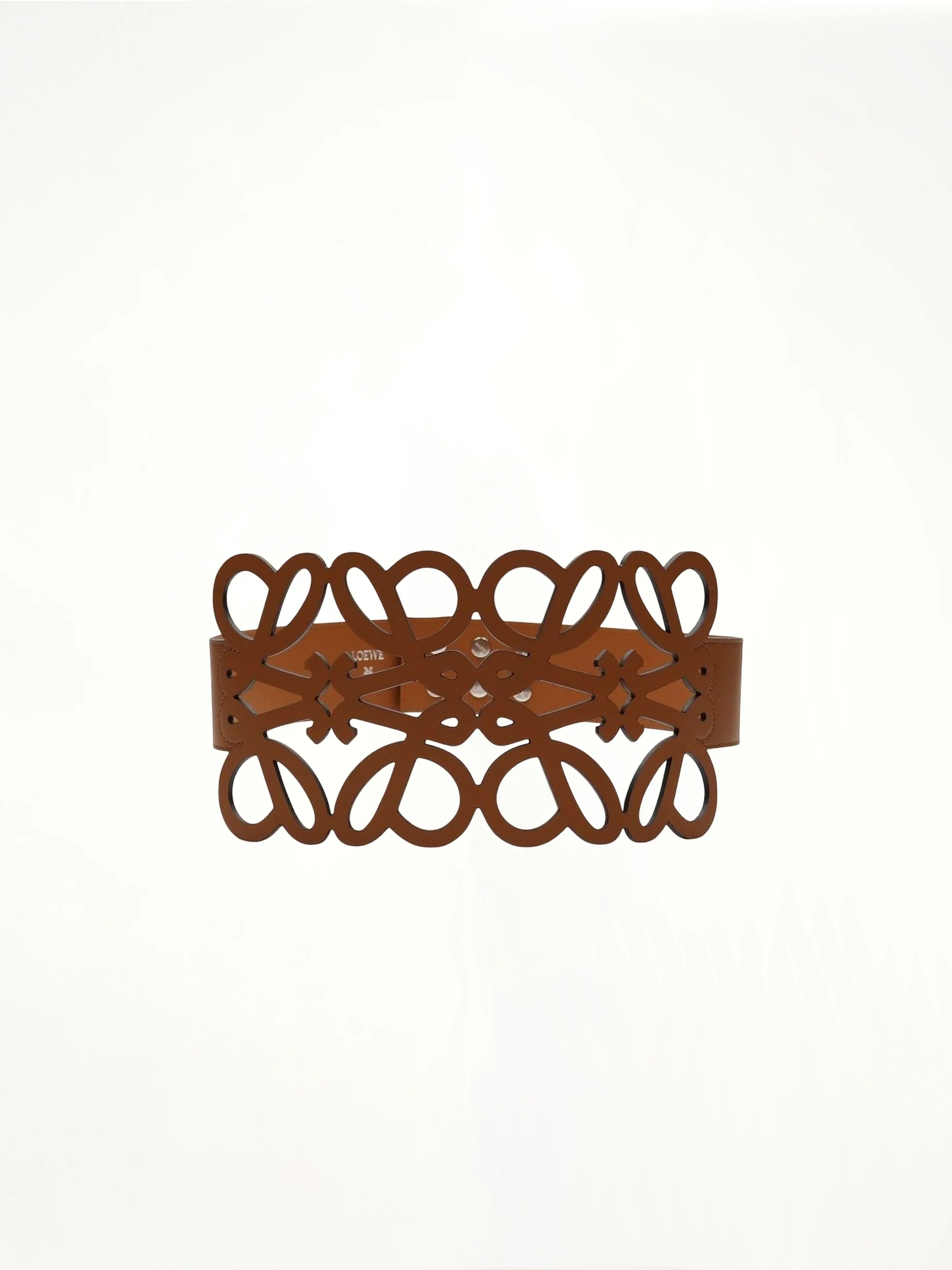 Anagram Cut Out Belt in Tan - 1