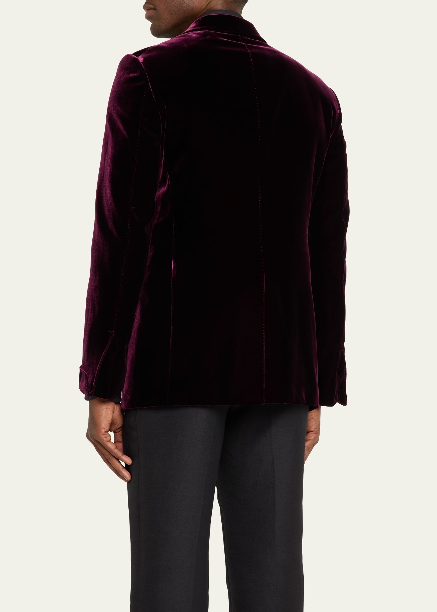 Men's Wool-Silk Velvet Cocktail Jacket - 3