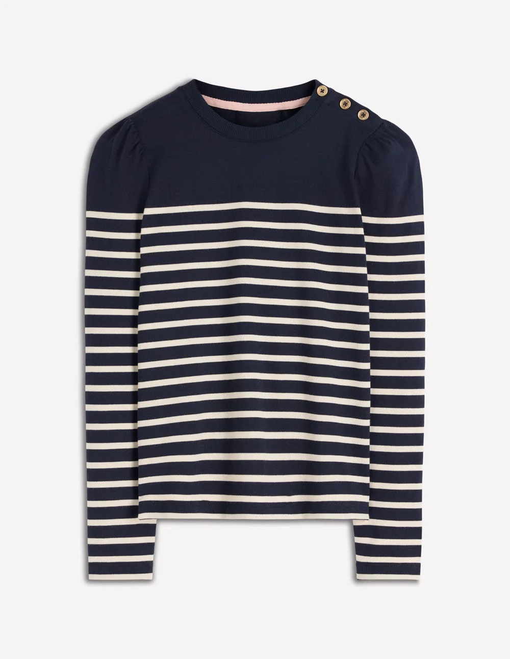 Button Shoulder Mariner-Navy and Ivory Stripe - 1