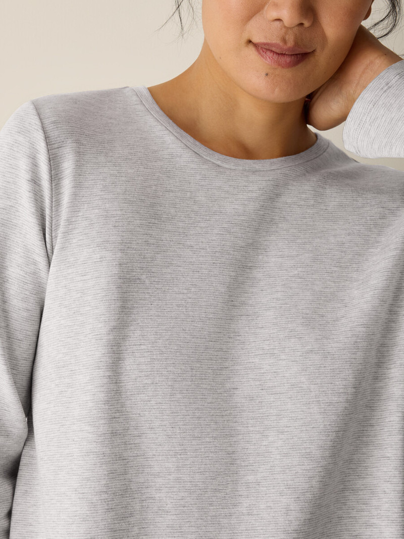 Striped Cozy Brushed Terry Long Top 5