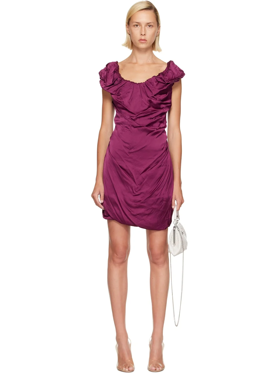 Burgundy Twisted Ginnie Minidress - 1