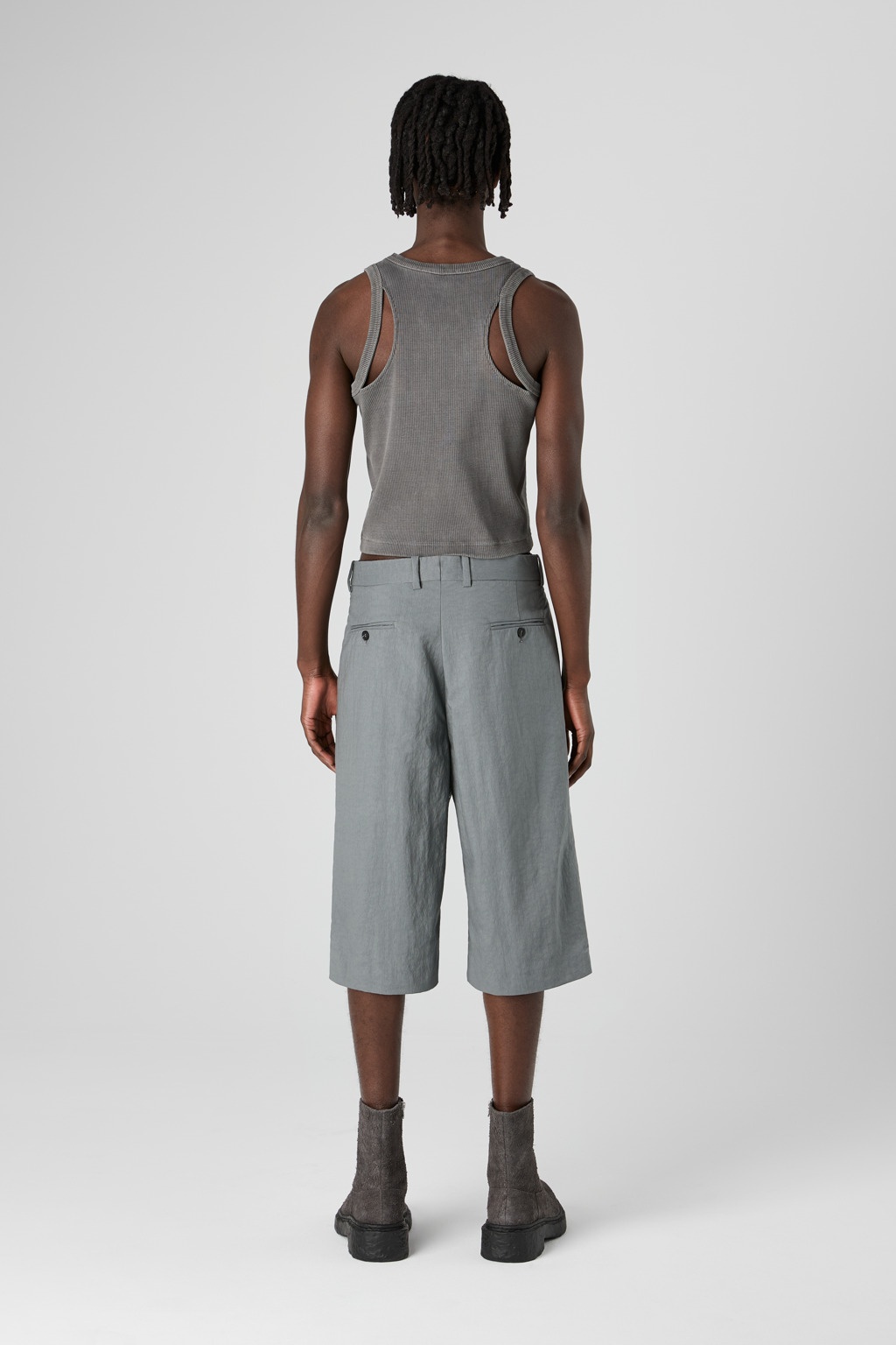 Gray Technical Suit Shorts - 5