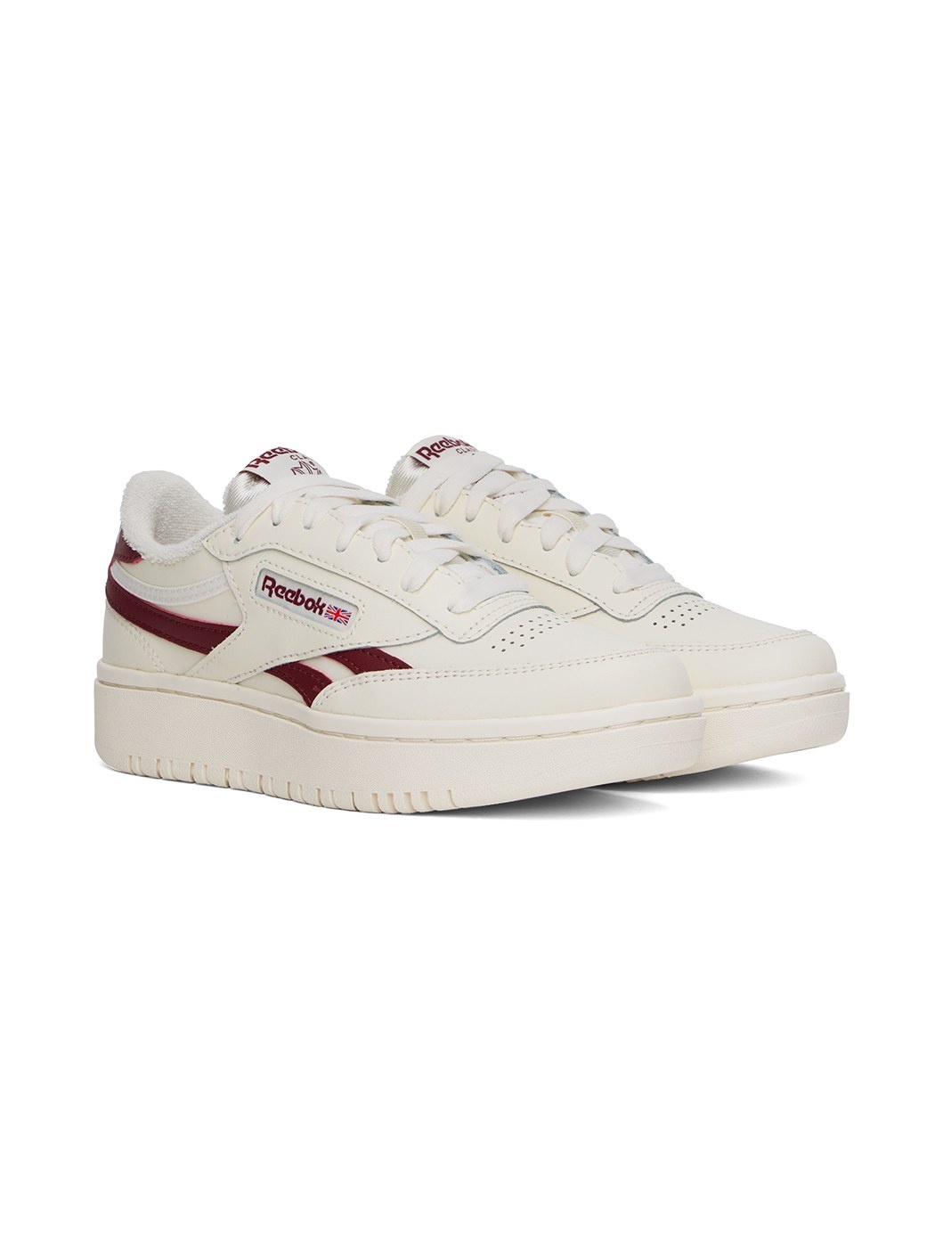 Off-White & Burgundy Club C Double Revenge Sneakers - 4