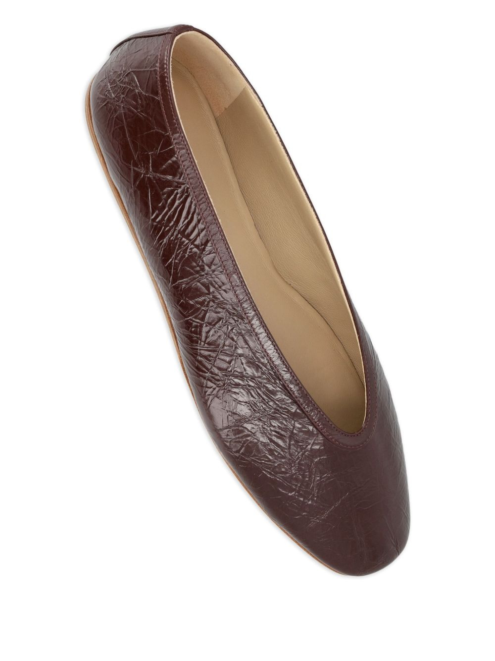 Luna textured-leather ballet flats - 4