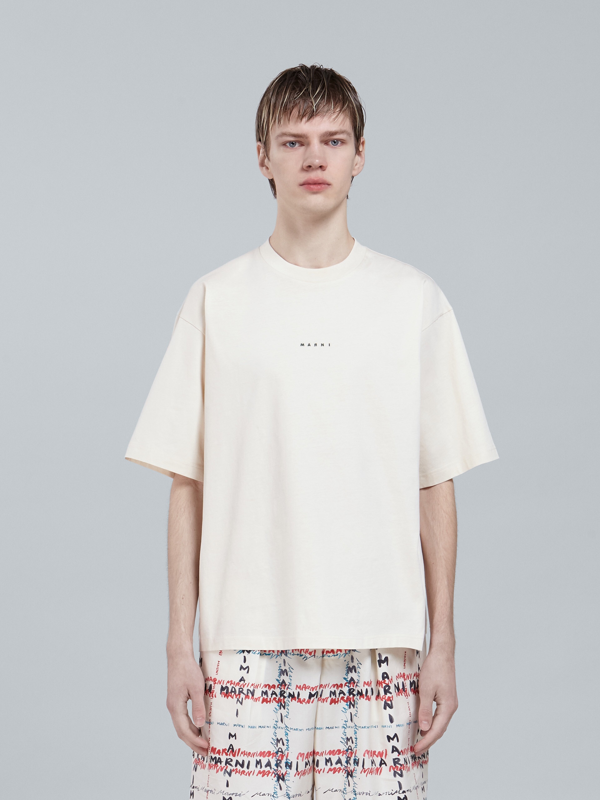 BEIGE BIO COTTON JERSEY T-SHIRT - 2
