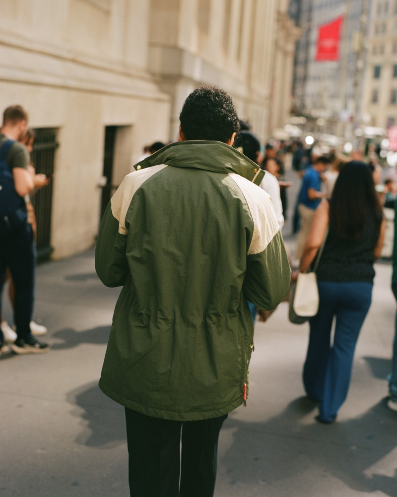 Olive and Ecru Nylon Windbreaker 11
